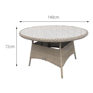 Sicilia Rattan 6 Seat Dining Set in Sandy Oak