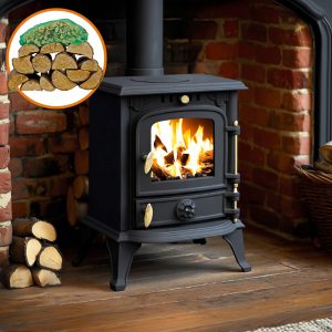 4.5kw cast iron multifuel stove + firewood starter kit