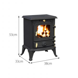 4.5kw cast iron multifuel stove + firewood starter kit