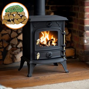 5kw cast iron multifuel stove + firewood starter kit