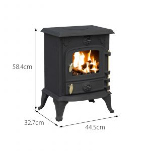 5kw cast iron multifuel stove + firewood starter kit