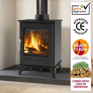 4.2kw steel eco multifuel stove + firewood starter kit