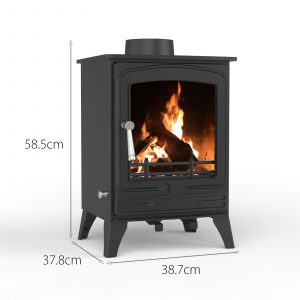 5kw steel eco multifuel stove + firewood starter kit