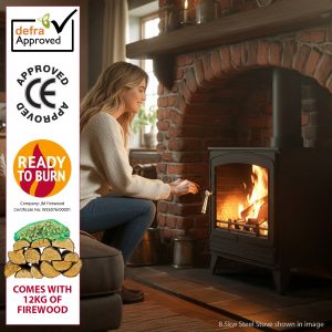8.5kw steel eco multifuel stove + firewood starter kit