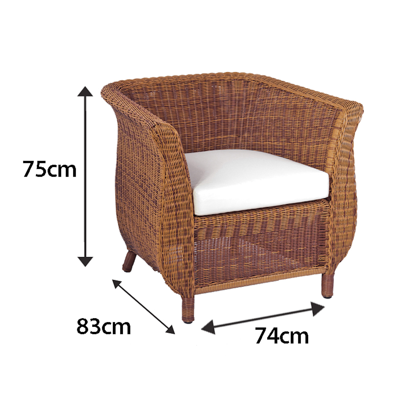 jamaica rattan arm chair in java honey