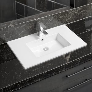 4001a ceramic 121cm thin edge inset basin with scooped bowl