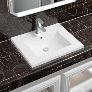 4010 ceramic 61cm thin edge inset basin with oval bowl
