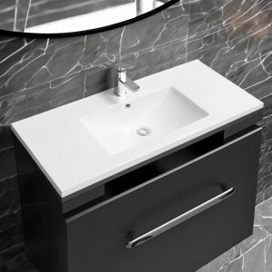5001 ceramic 101cm mid edge inset basin with scooped bowl