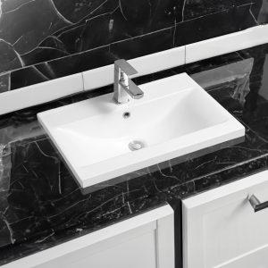 5414 ceramic 61cm mid edge inset basin with oval bowl