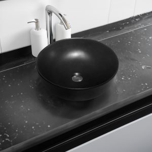 7838 ceramic rounded countertop basin in matte black