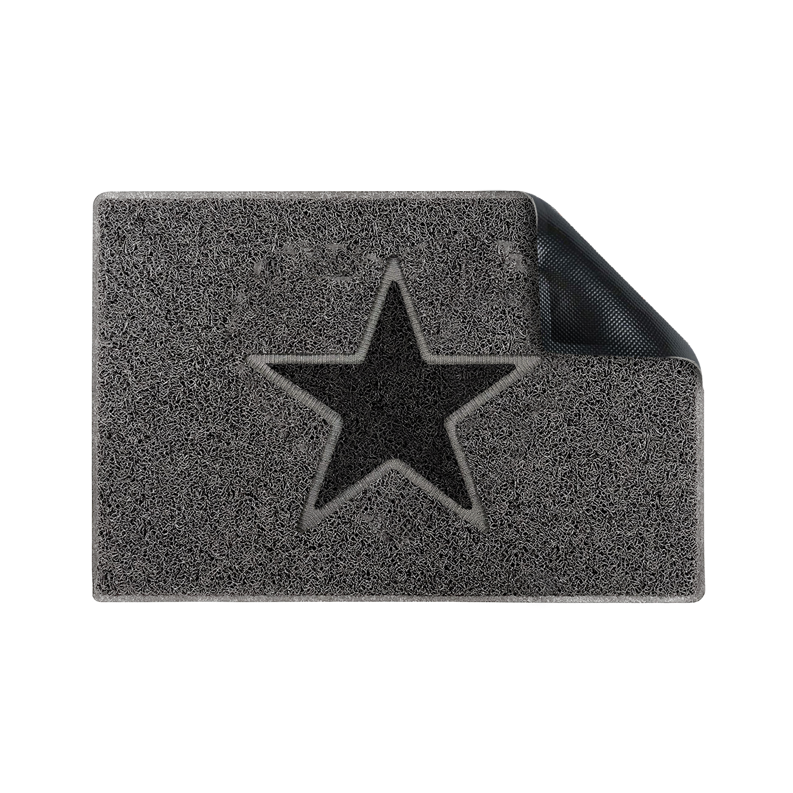 star medium doormat in grey with black star