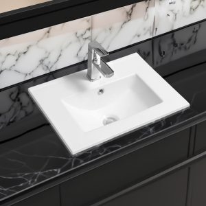 5414 ceramic 101cm mid edge inset basin with oval bowl