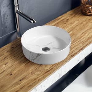 5409 ceramic 120.5cm thick edge double inset basin with scooped full bowl