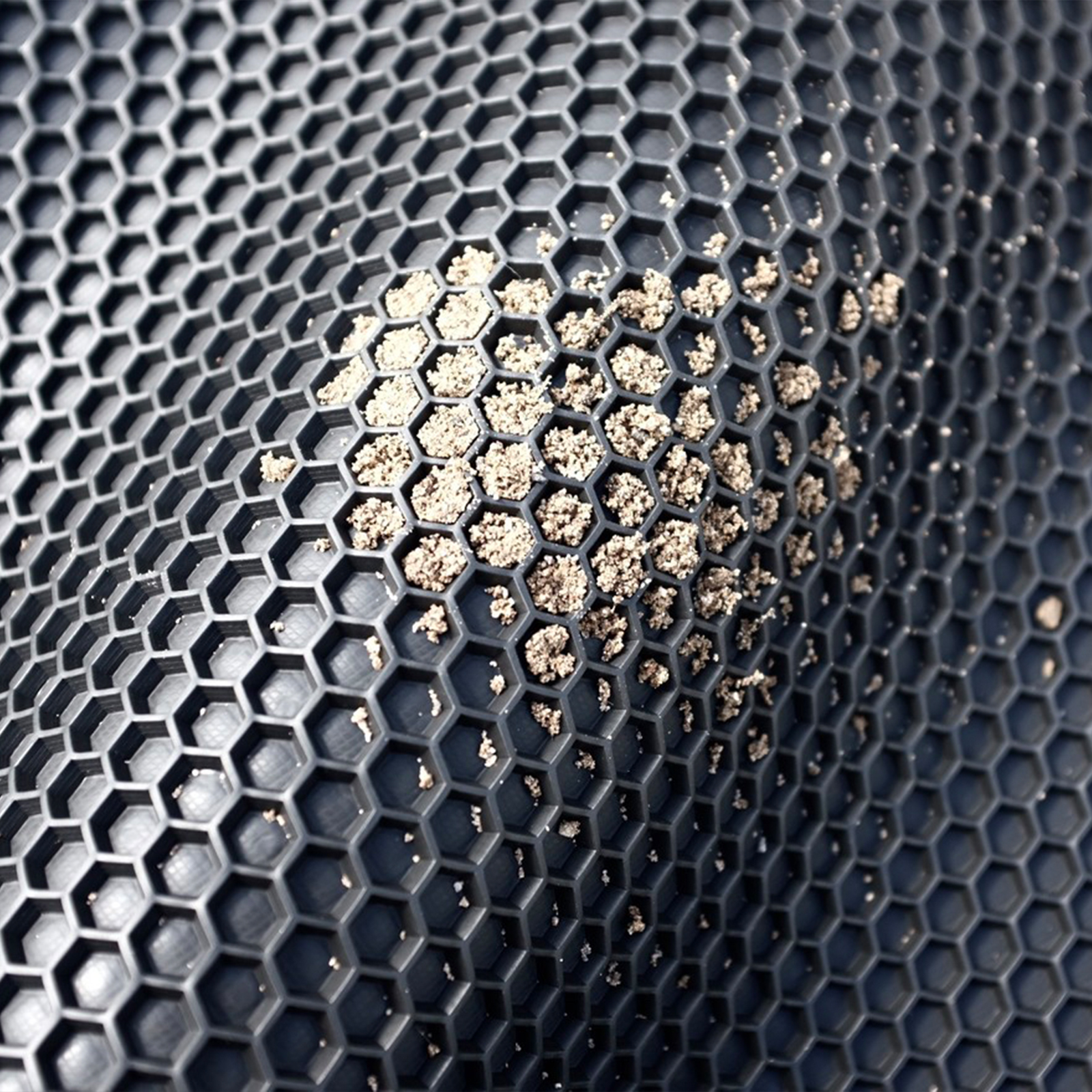 tesla model x 3 piece hex car mat set in black