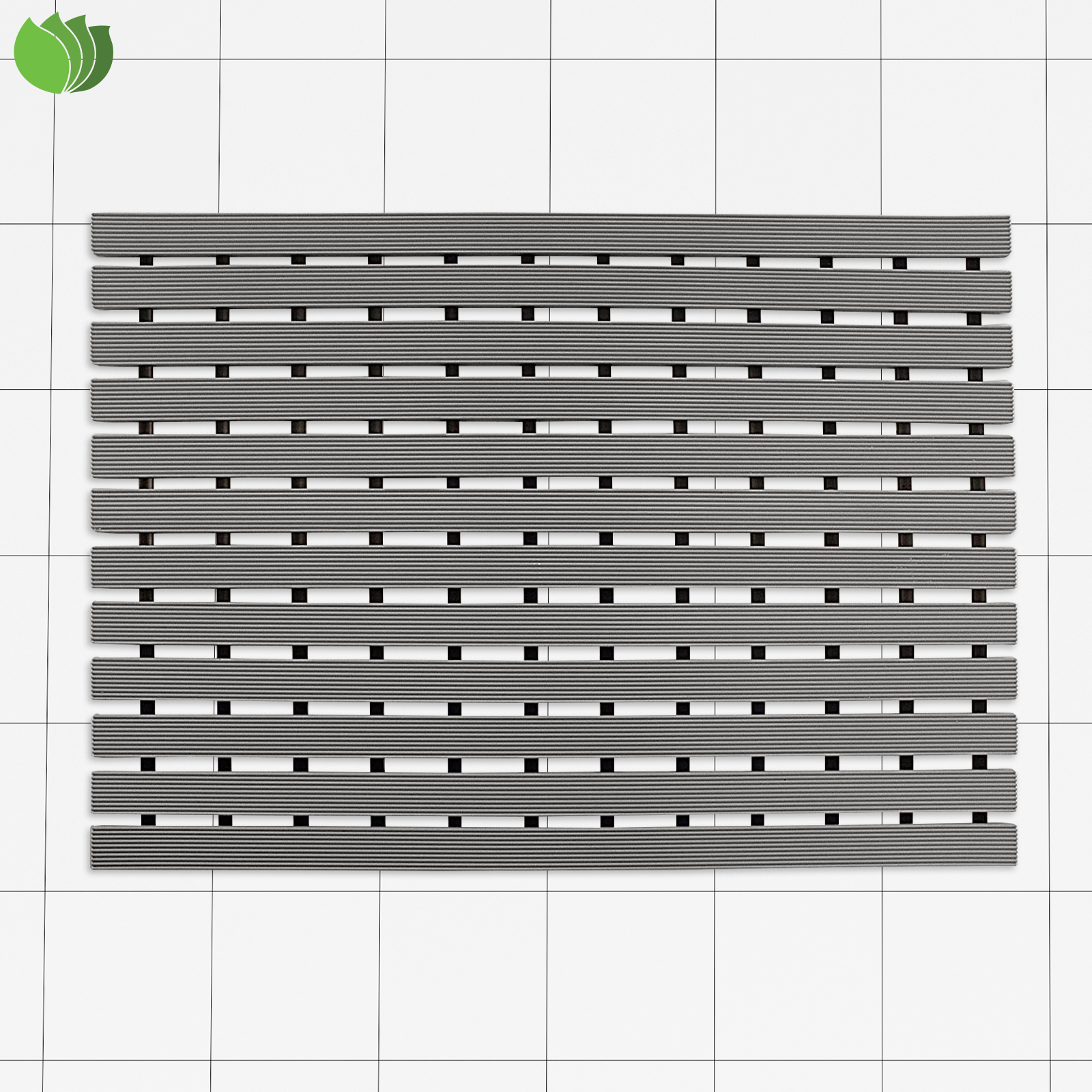 non slip slatted shower mat in grey