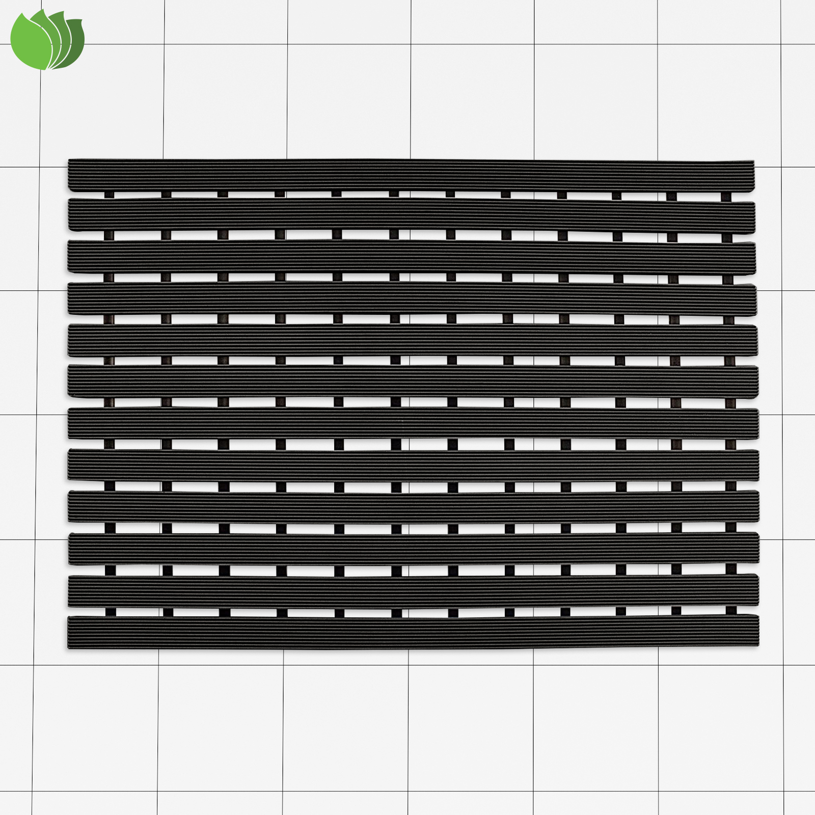 non slip slatted shower mat in black