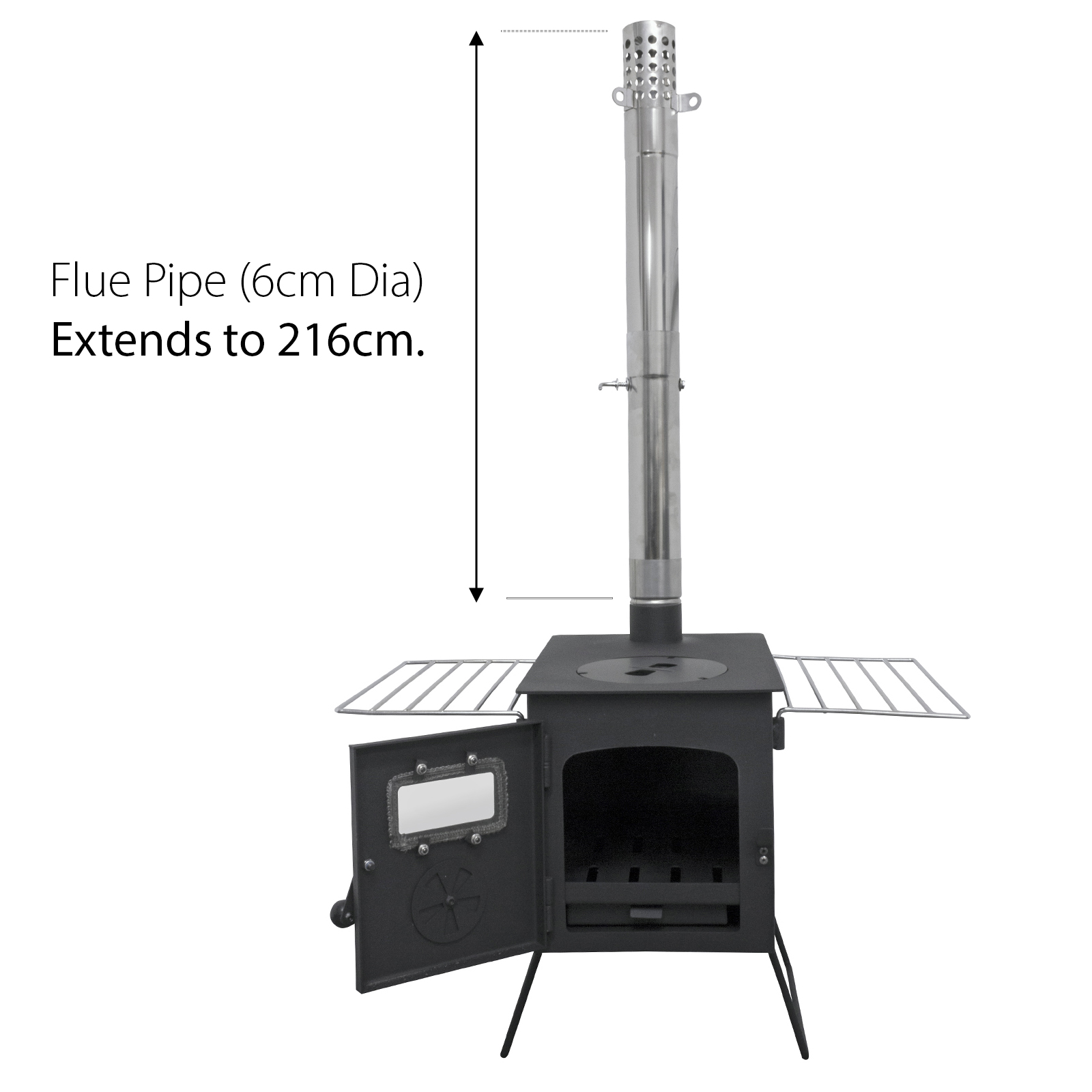 pandora portable firebox tent stove in charcoal