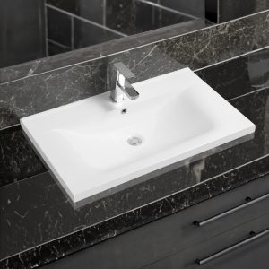 5001 ceramic 81cm mid edge inset basin with scooped bowl