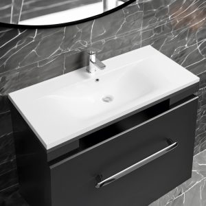 5089 ceramic 101cm thin edge inset basin with dipped bowl
