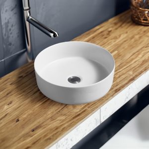 5089 ceramic 121cm thin edge double inset basin with dipped bowl