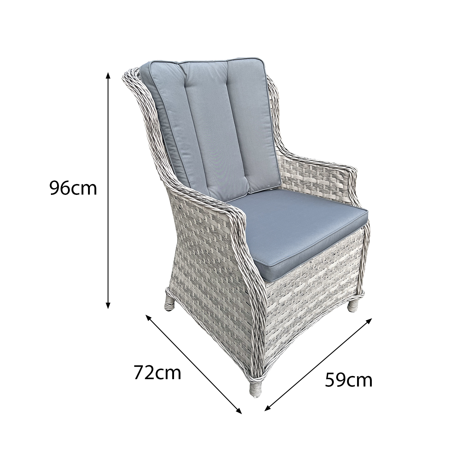 knightsbridge xl rattan 4 seat dining set in dove grey