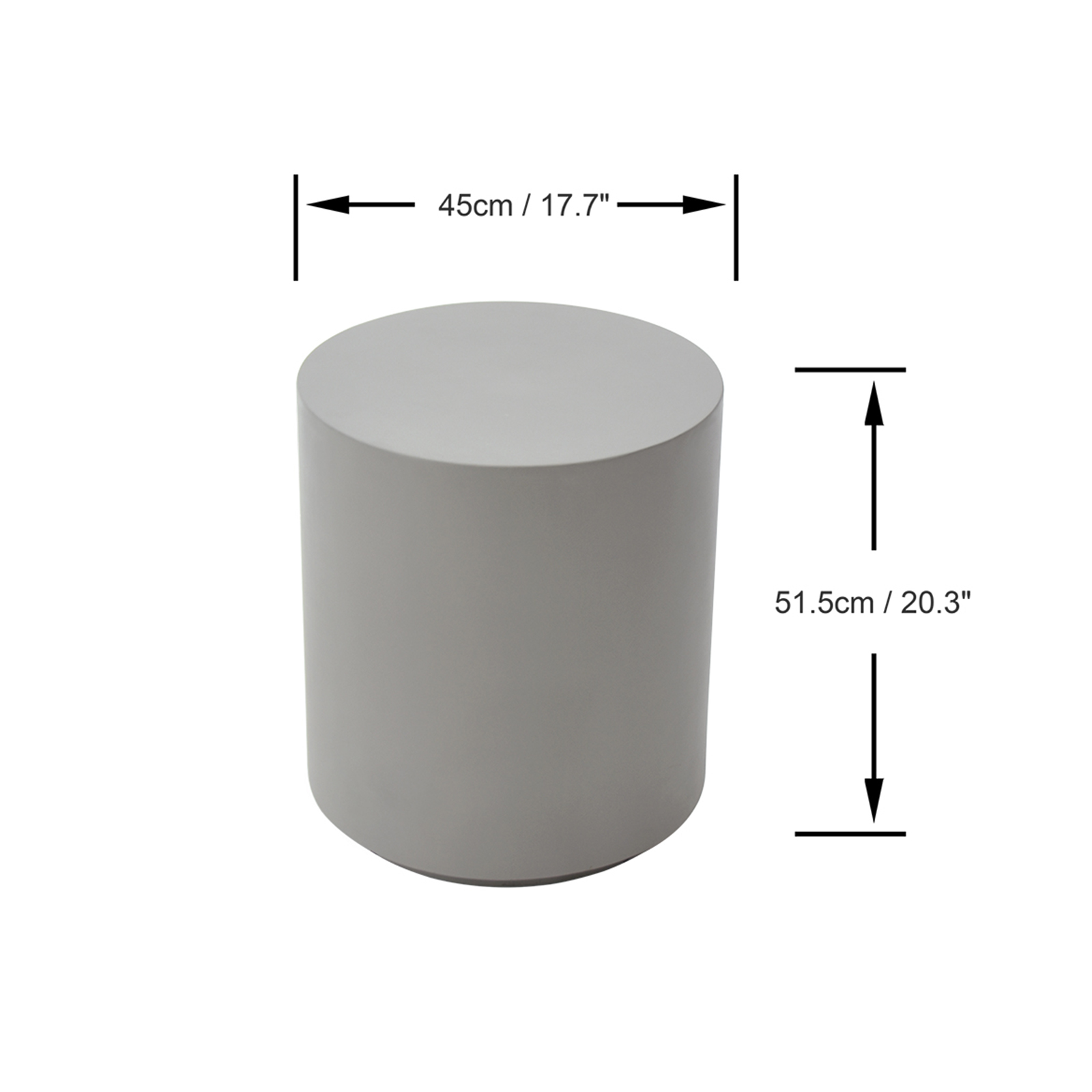 rome grc side table in space gray