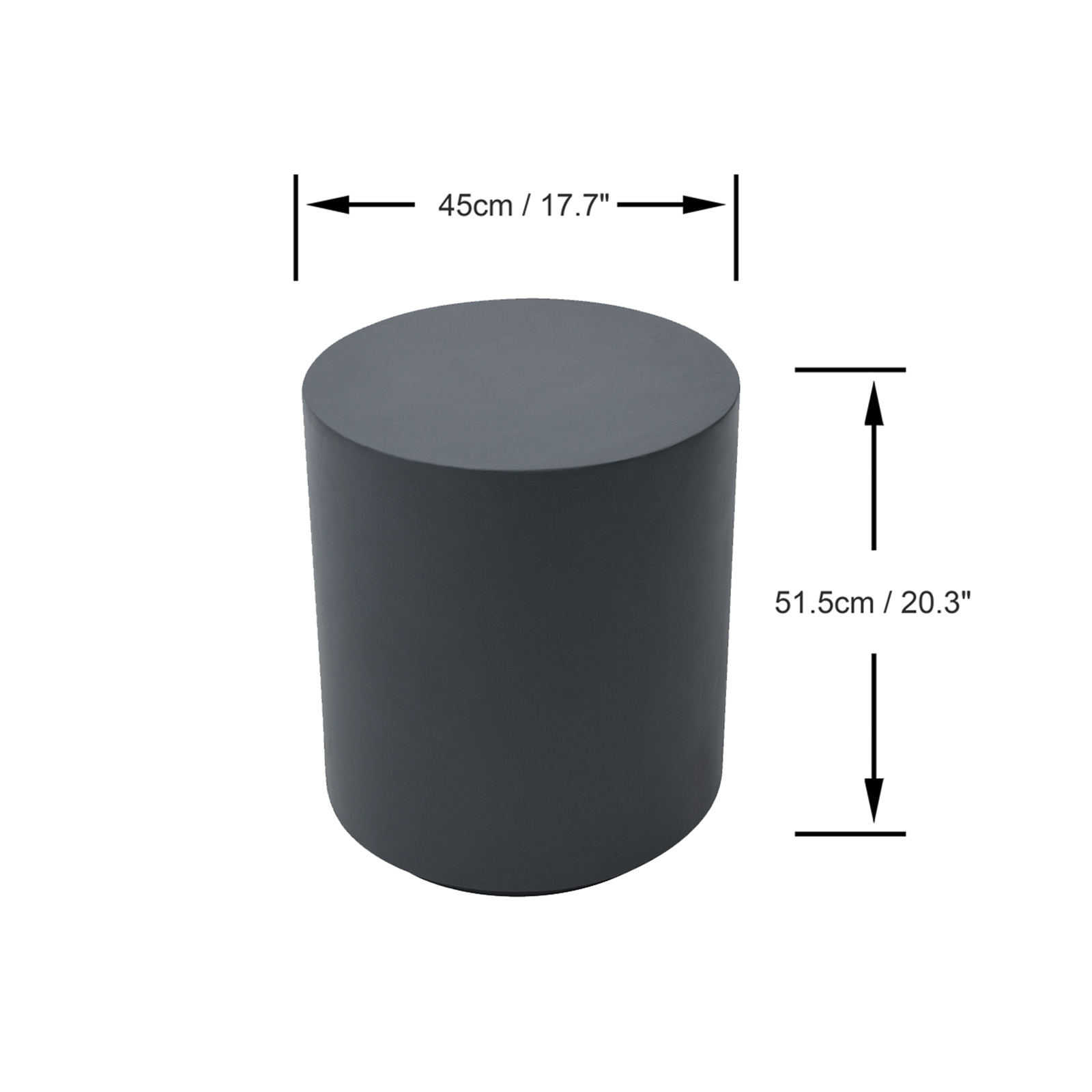 rome grc side table in slate black