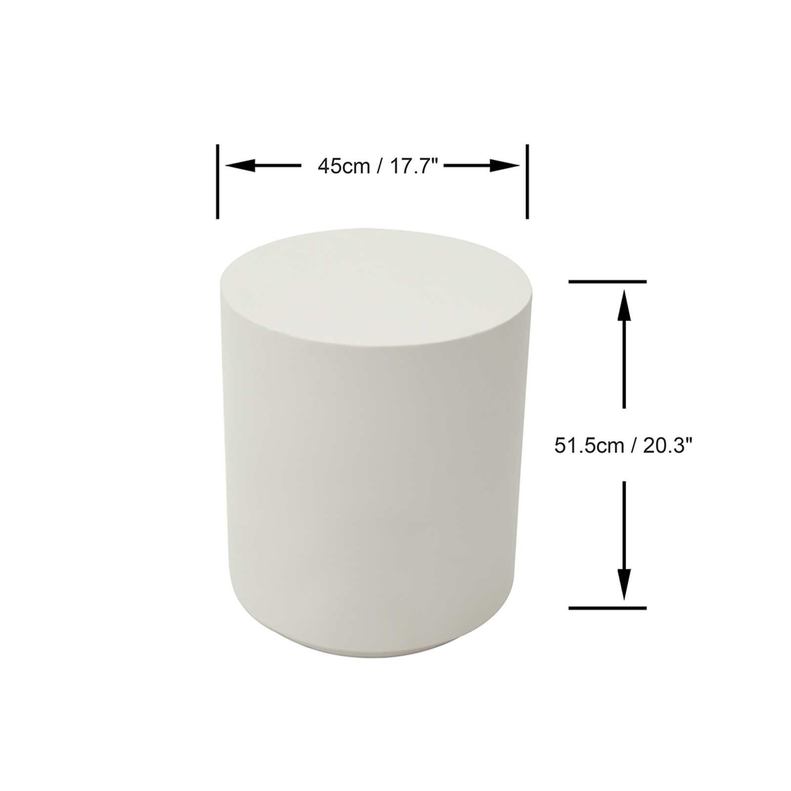 rome grc side table in cream white