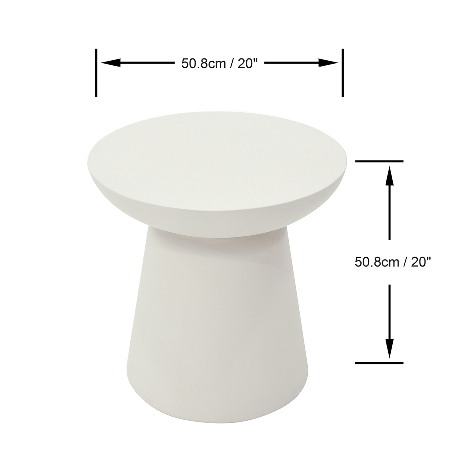 kylix grc side table in cream white