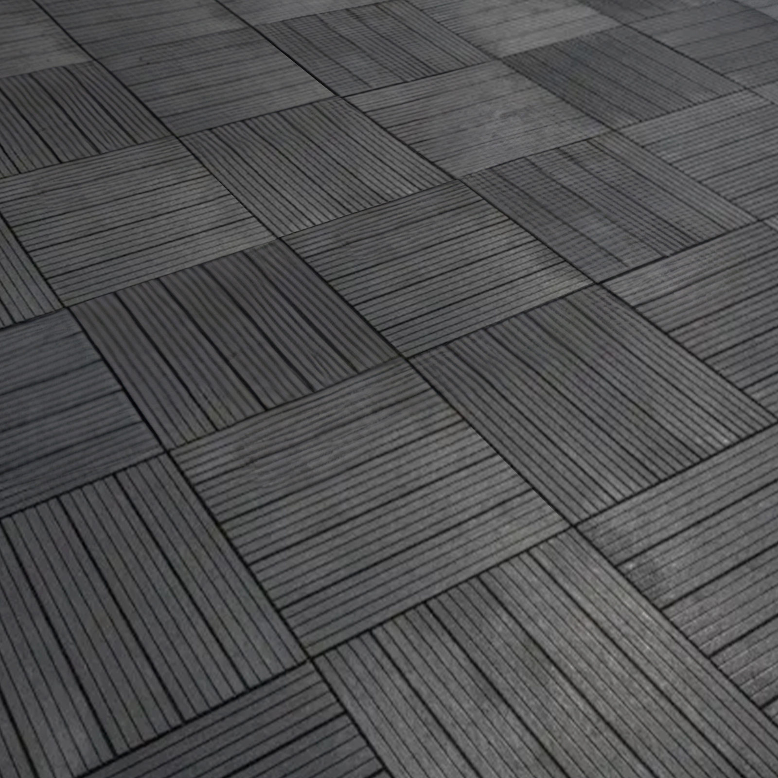 cosmpolitan (pack of 10) eco interlocking 30x30cm decking tiles in graphite