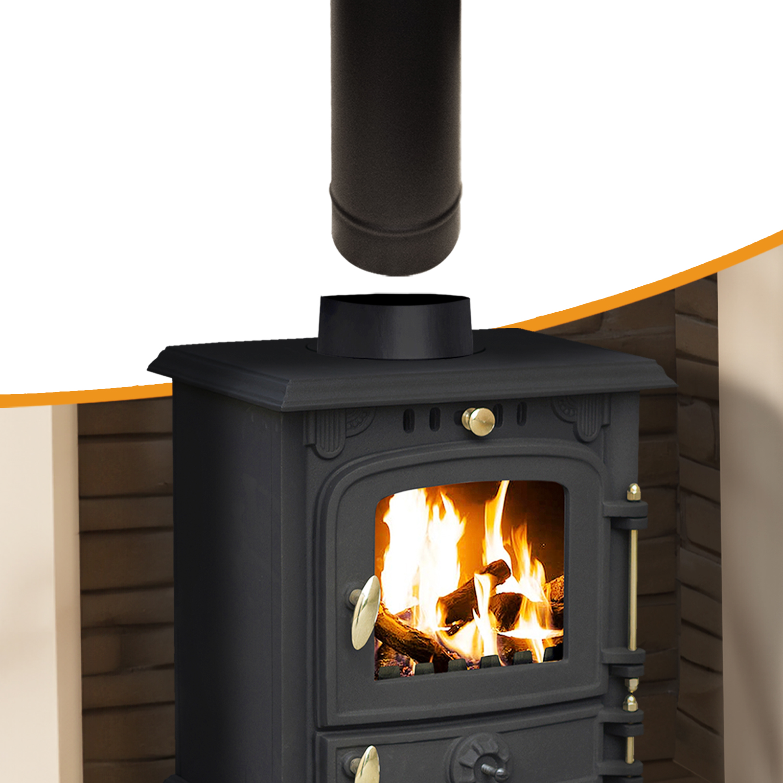 flue pipe 1000mm straight for 5" inch (125mm)