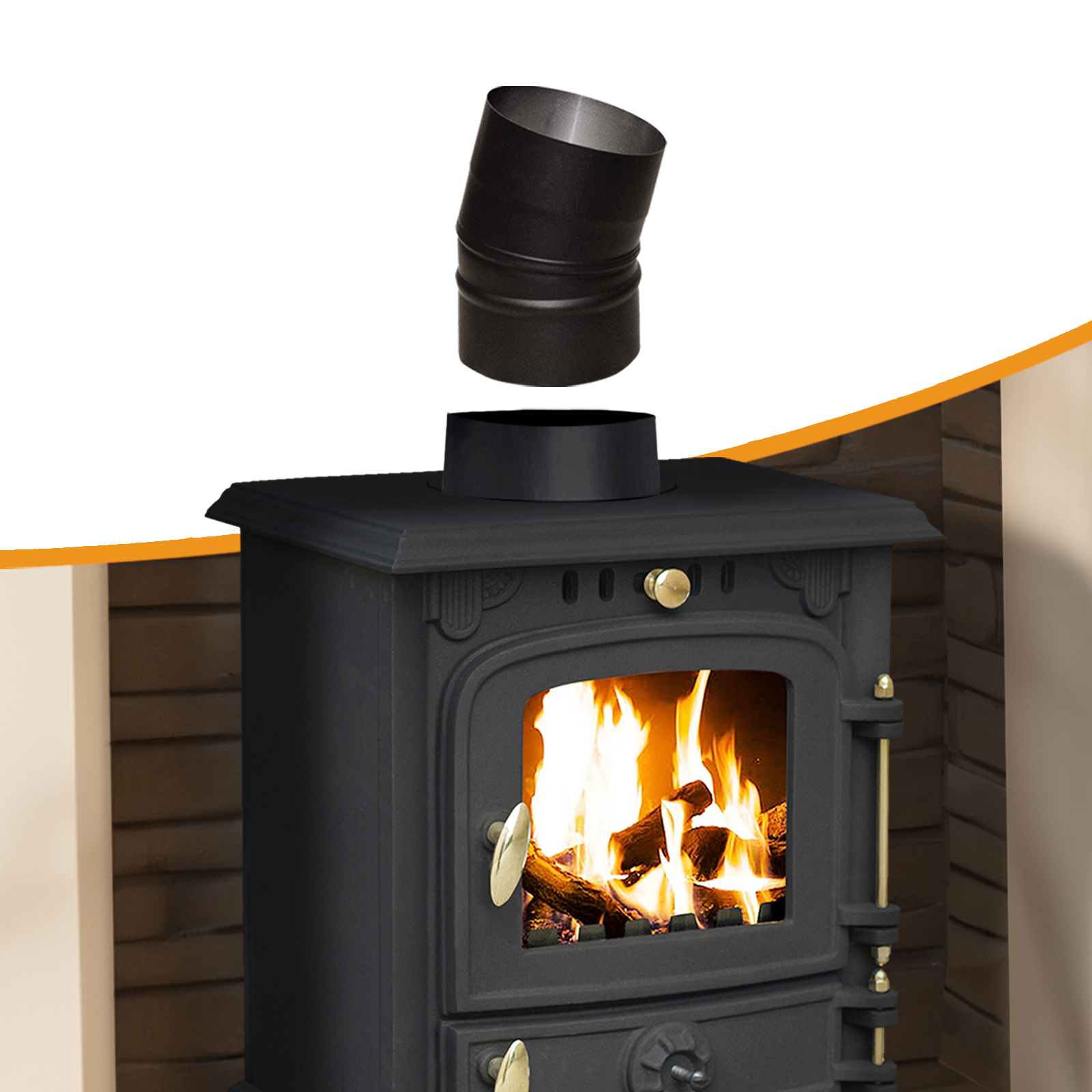 flue pipe 15 degree elbow bend for 5" inch (125mm)