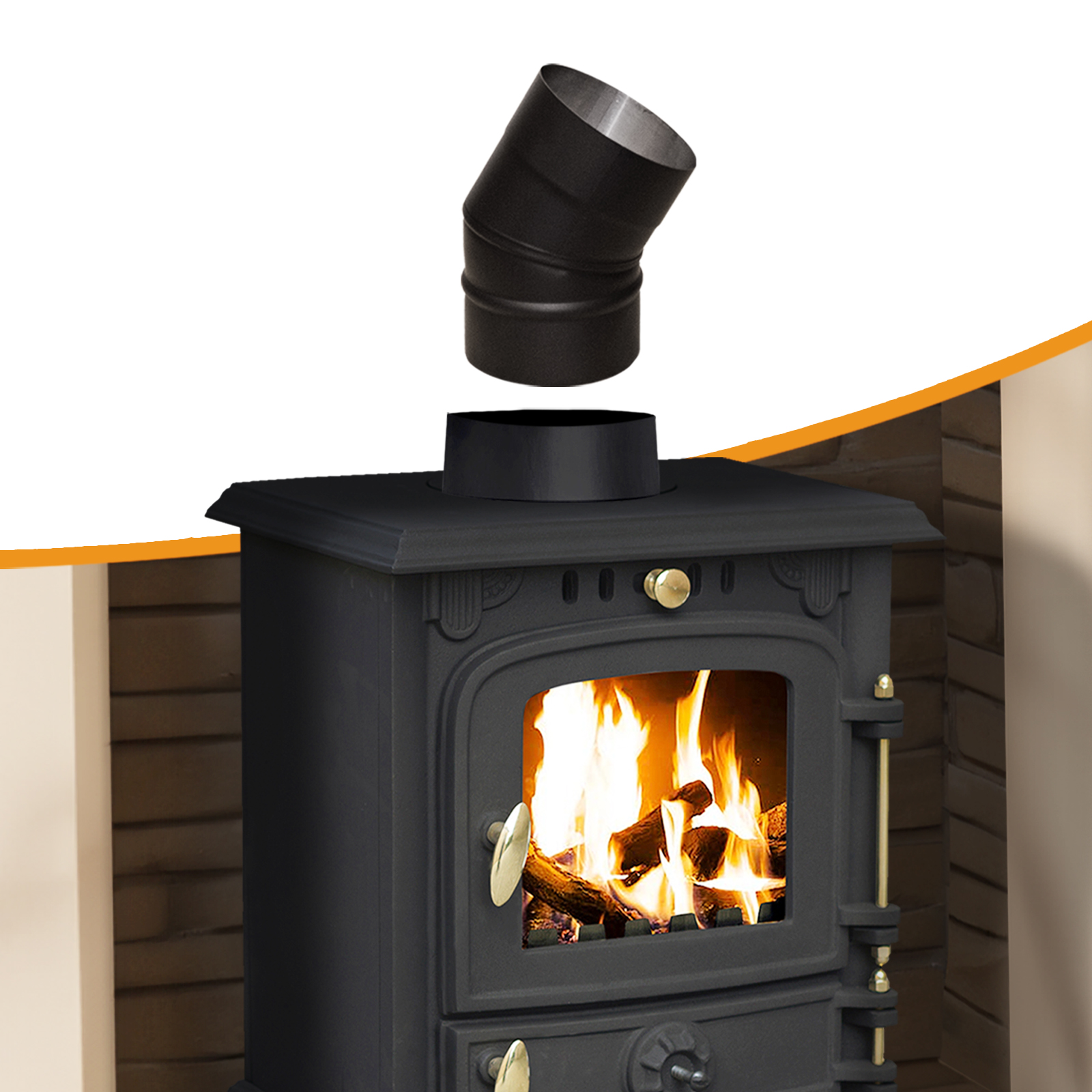 flue pipe 30 degree elbow bend for 5" inch (125mm)