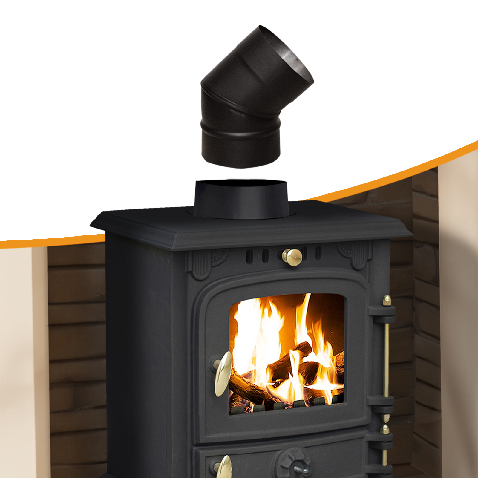 flue pipe 45 degree elbow bend for 5" inch (125mm)