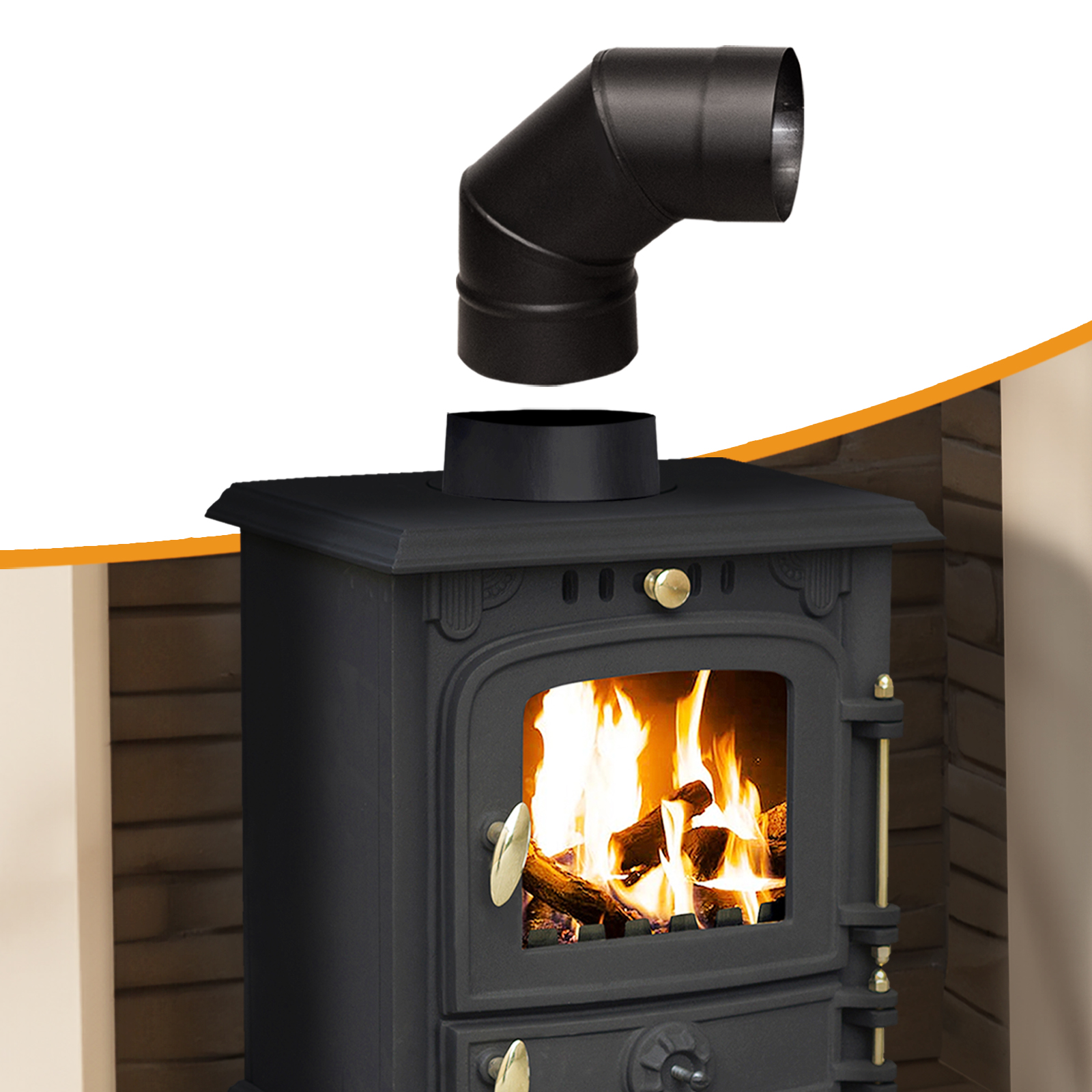 flue pipe 90 degree elbow bend for 5" inch (125mm)