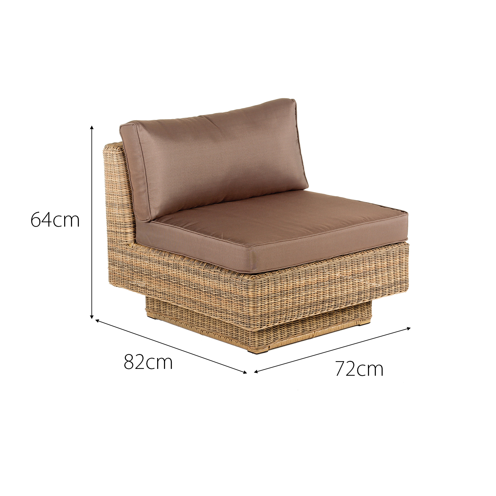 chicago rattan 6 seater deluxe modular lounge set in 4 seasons with brown cushions