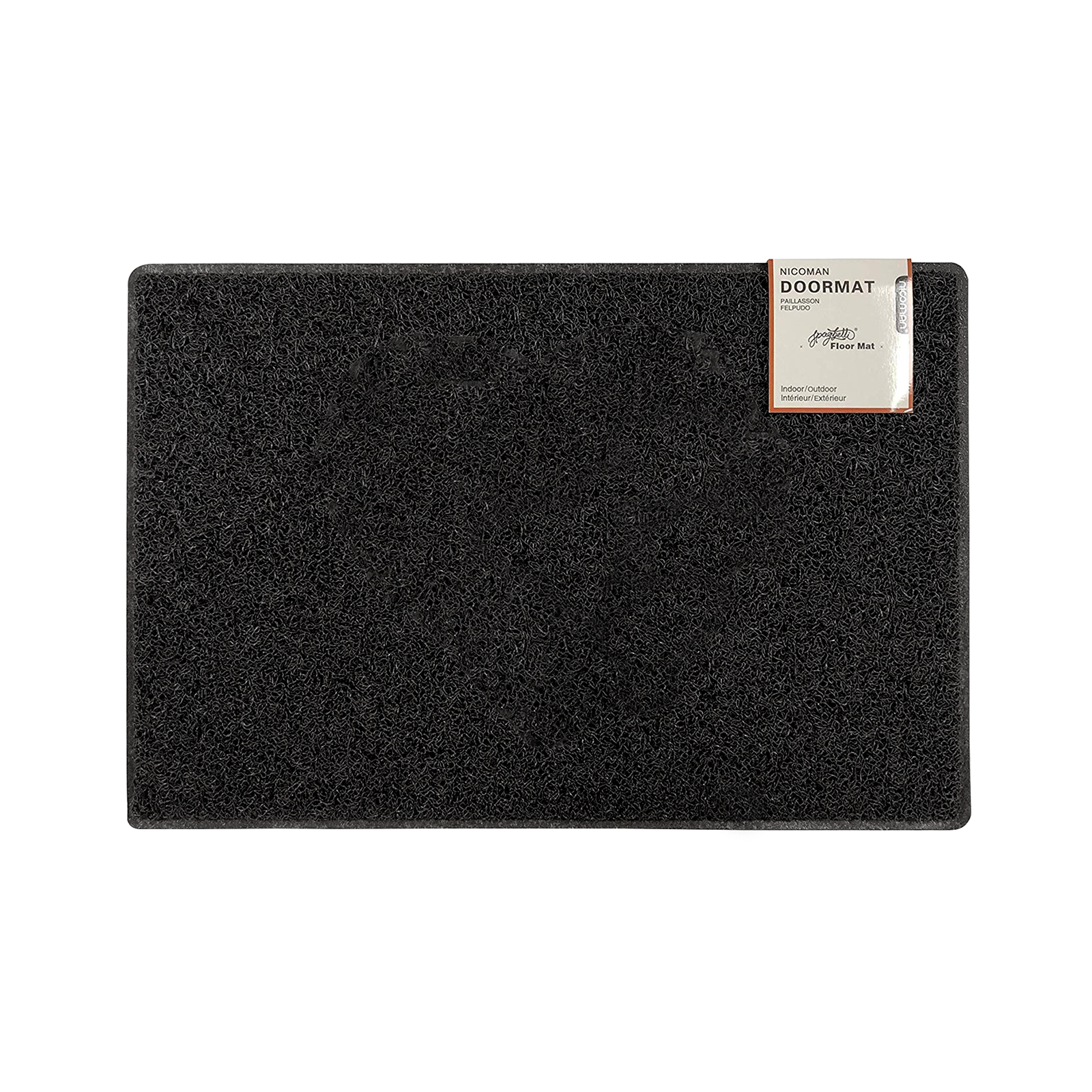 plain medium doormat in black