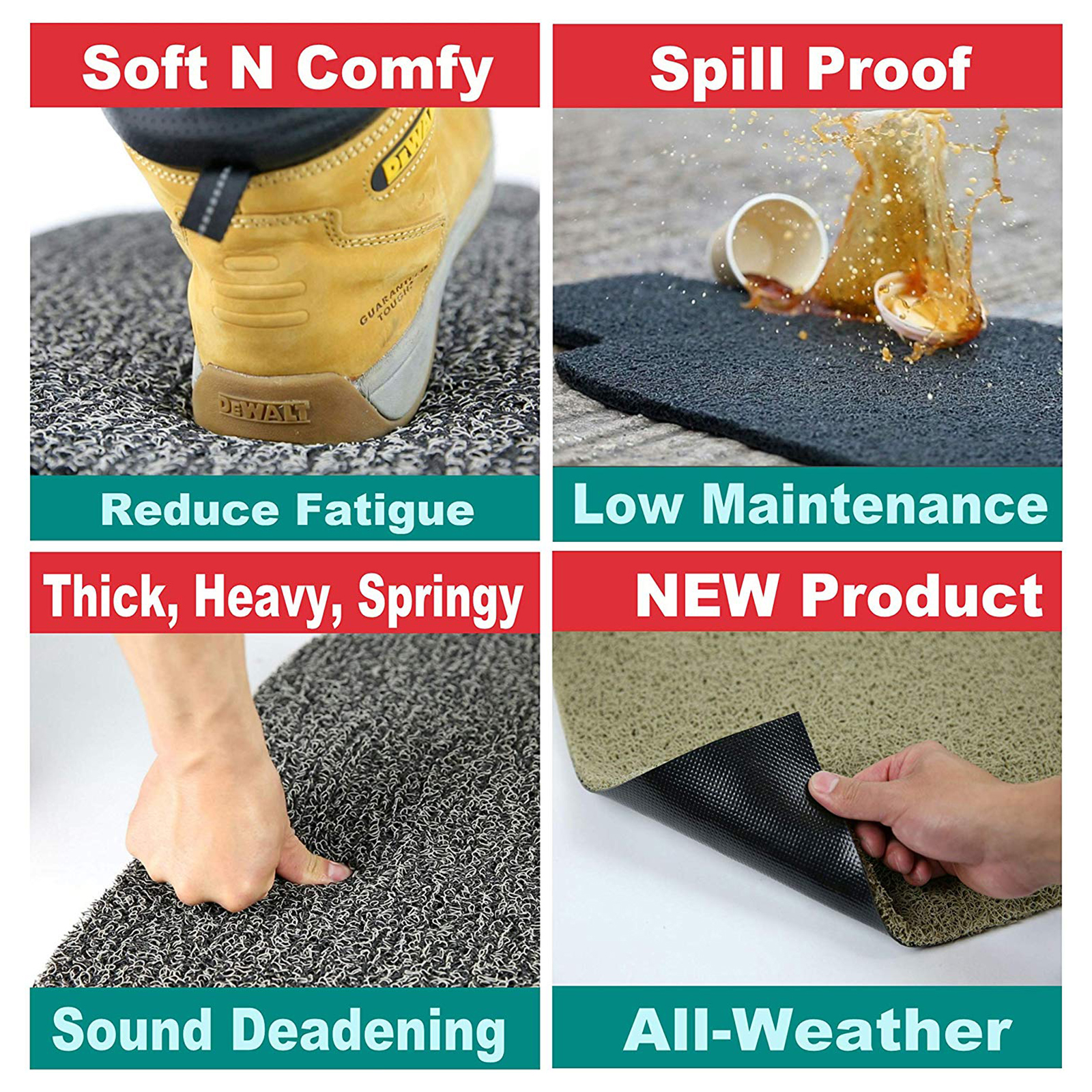 plain medium doormat in black