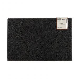 plain large doormat in black