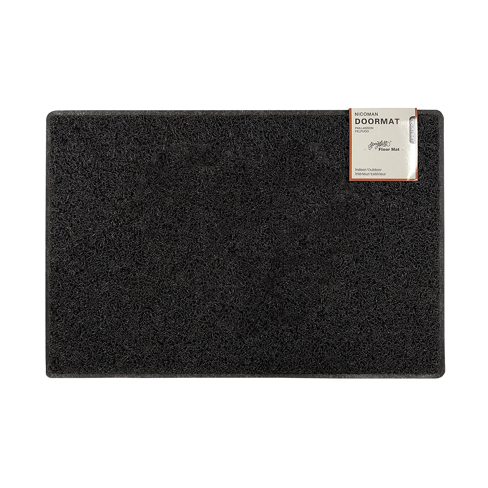 plain large doormat in black