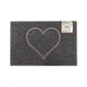 heart medium embossed doormat in grey