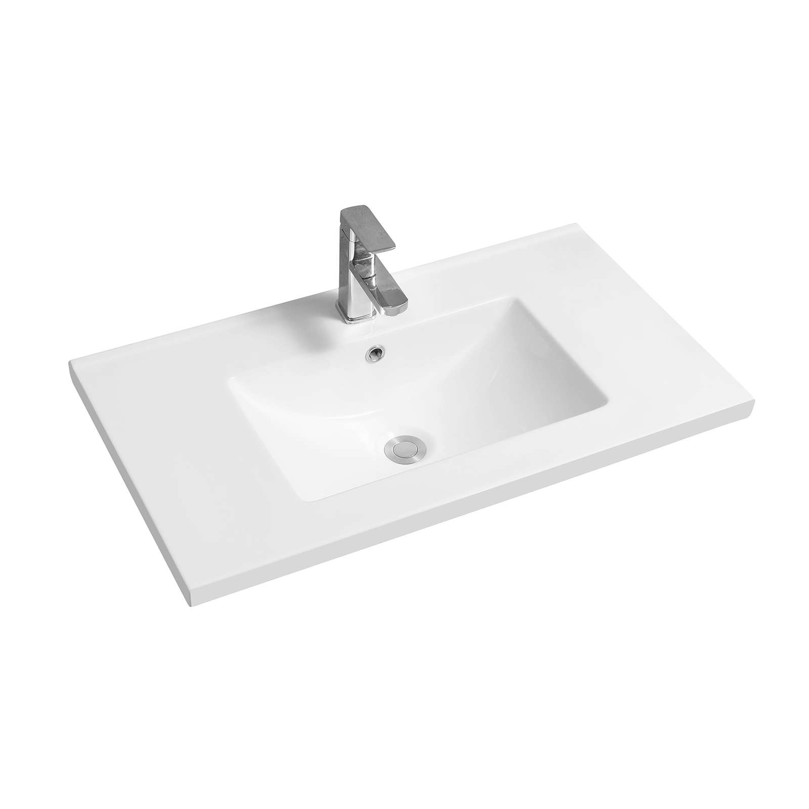 5001 ceramic 81cm mid edge inset basin with scooped bowl