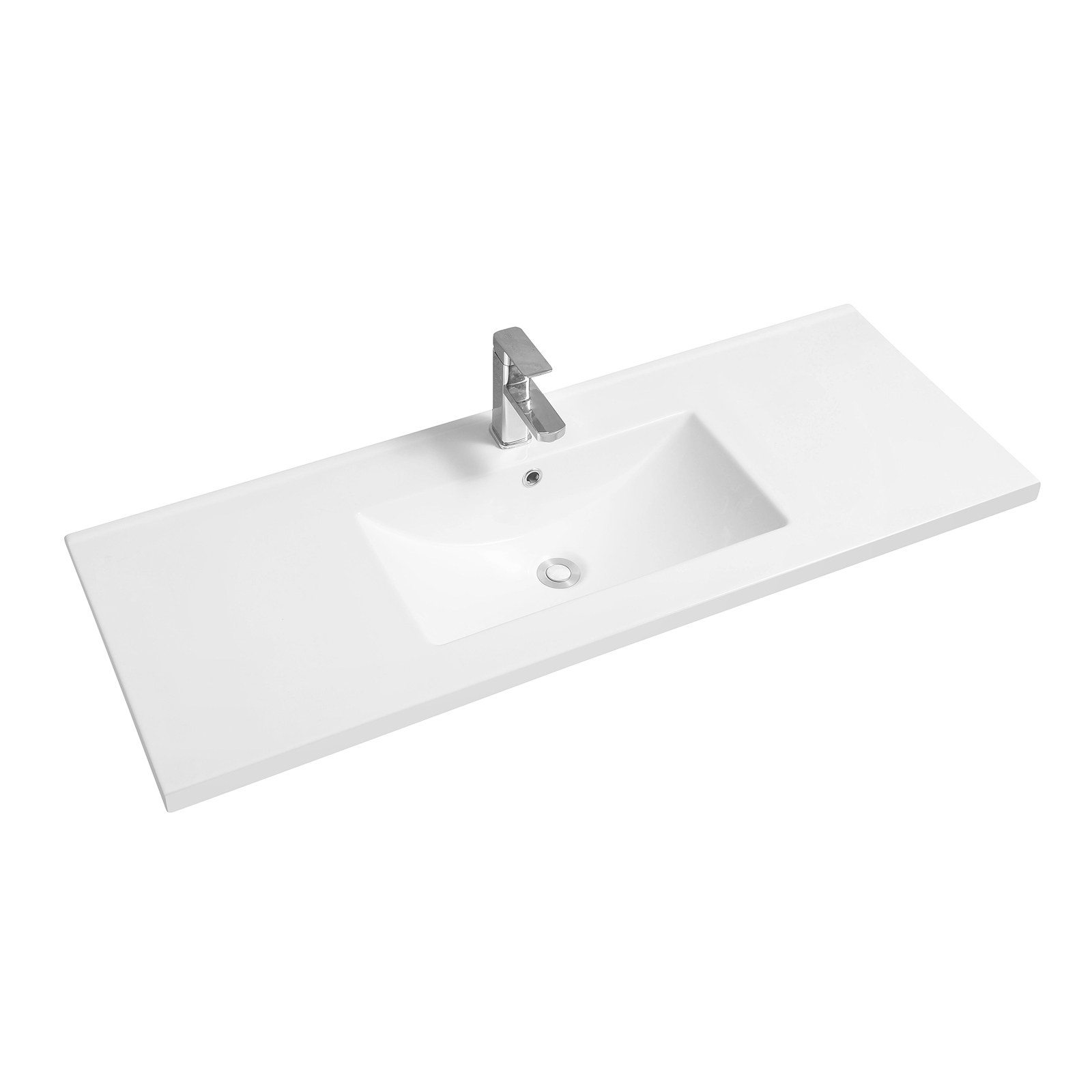 5001 ceramic 121cm mid edge inset basin with scooped bowl