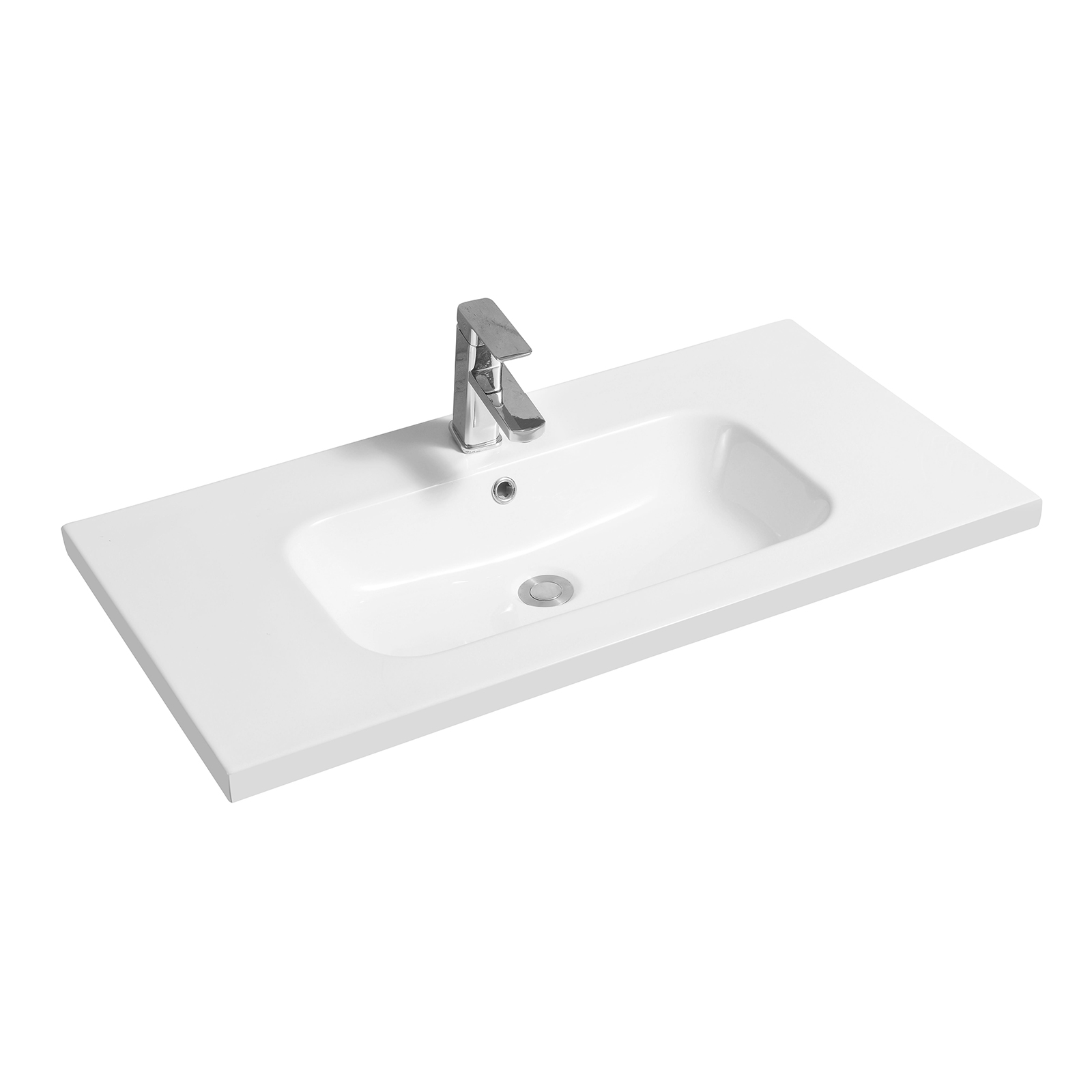 5414 ceramic 81cm mid edge inset basin with oval bowl