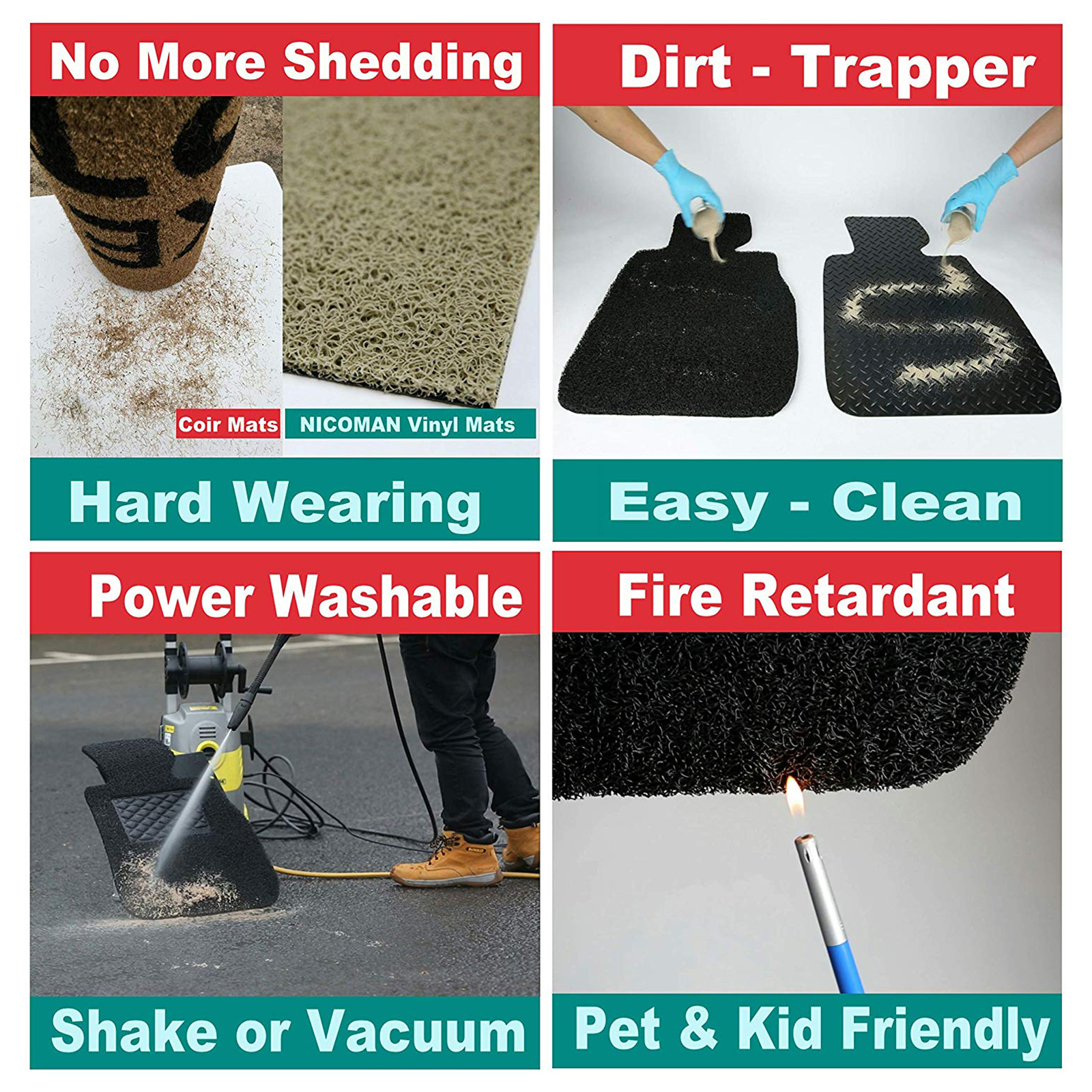 star small embossed doormat in grey