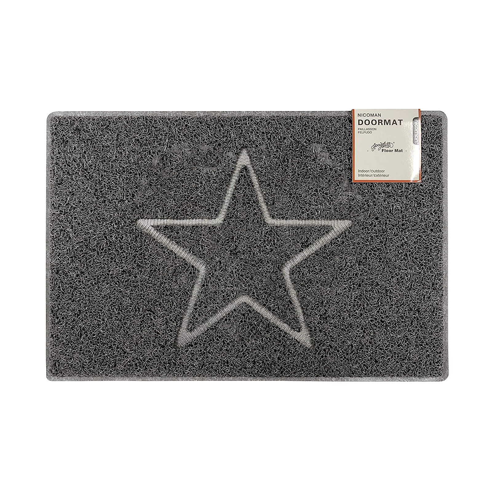 star large embossed doormat in grey