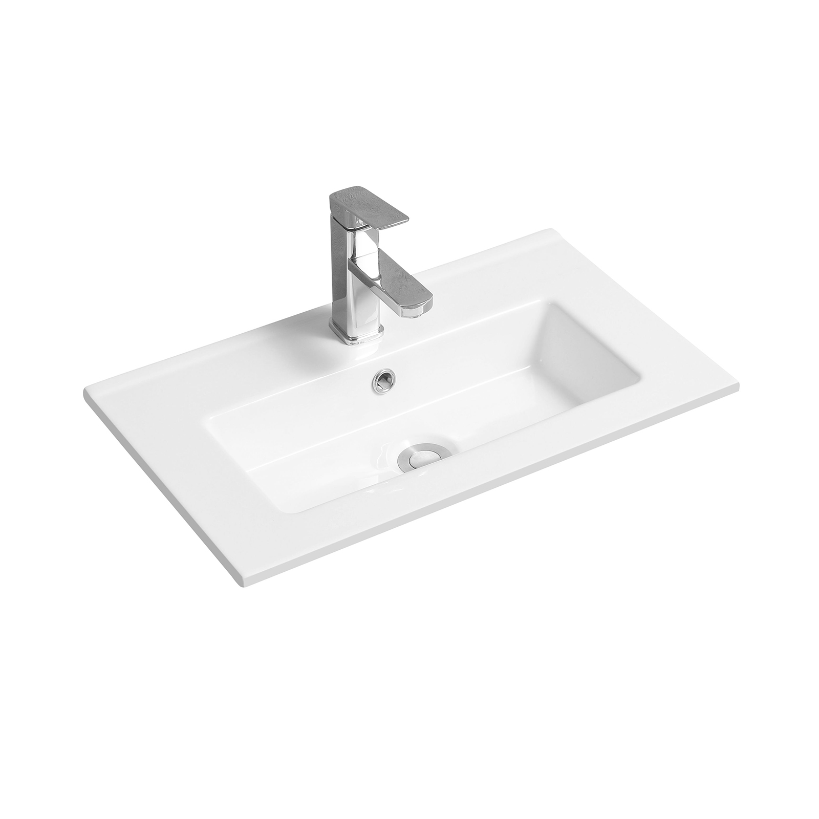 4024a ceramic 61cm thin edge inset basin with rectangular bowl