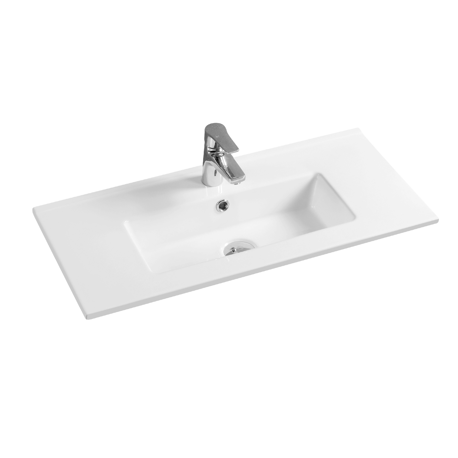 4024a ceramic 81cm thin edge inset basin with rectangular bowl