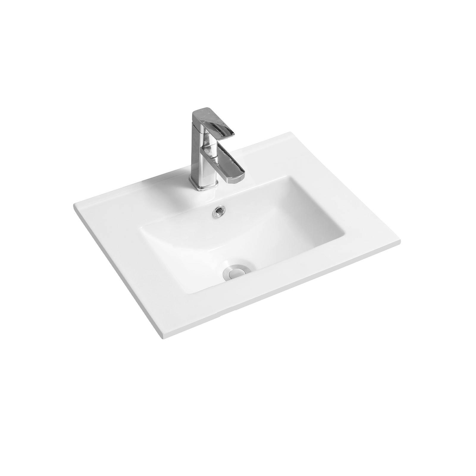 4003 ceramic 51cm thin edge inset basin with deep scoop