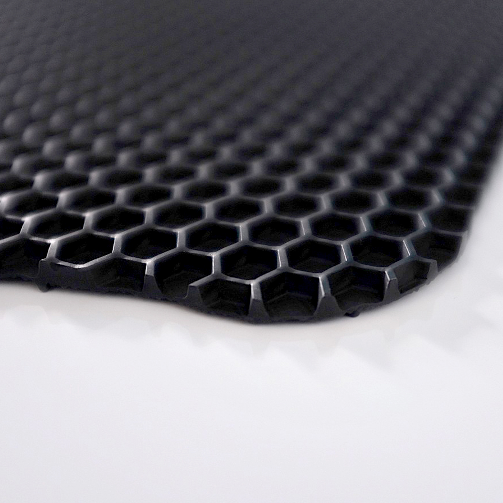 tesla model x 3 piece hex car mat set in black